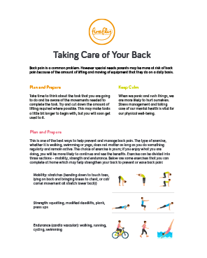 Taking Care of Your Back