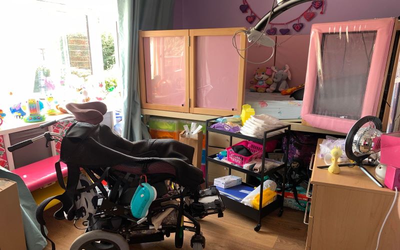 room with disability equipment