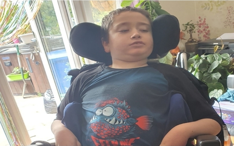 boy in a wheelchair