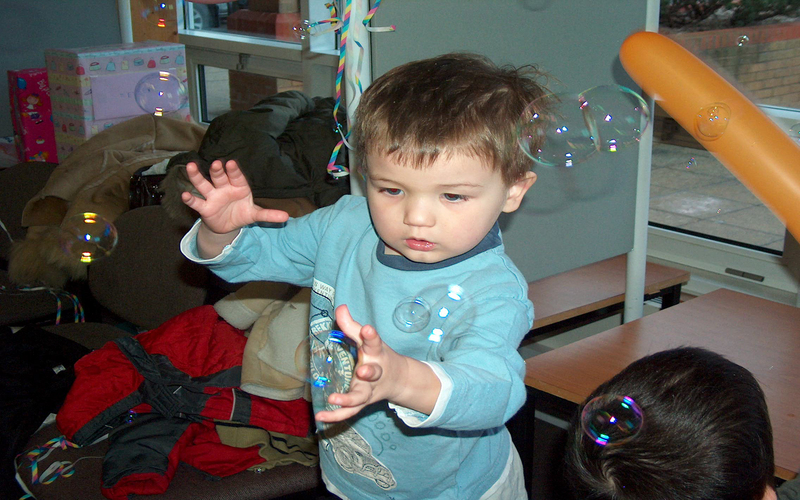 boy with bubbles